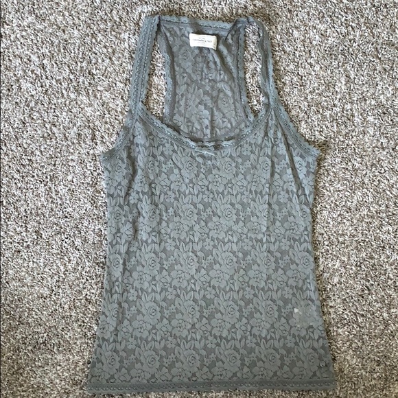 Abercrombie and Fitch grey floral tank - Picture 1 of 3